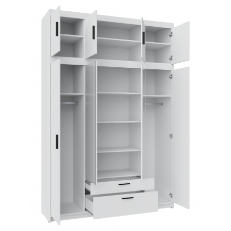 Szafa z nadstawką 176 cm Trino Biały Mat